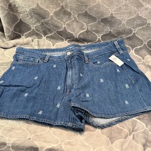 Old Navy Denim Shorts with White Embroidery